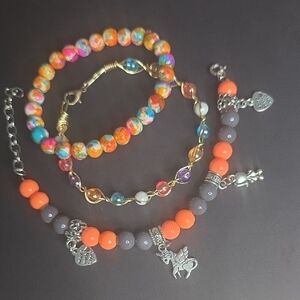 Colorful Beaded Bracelets with Charms